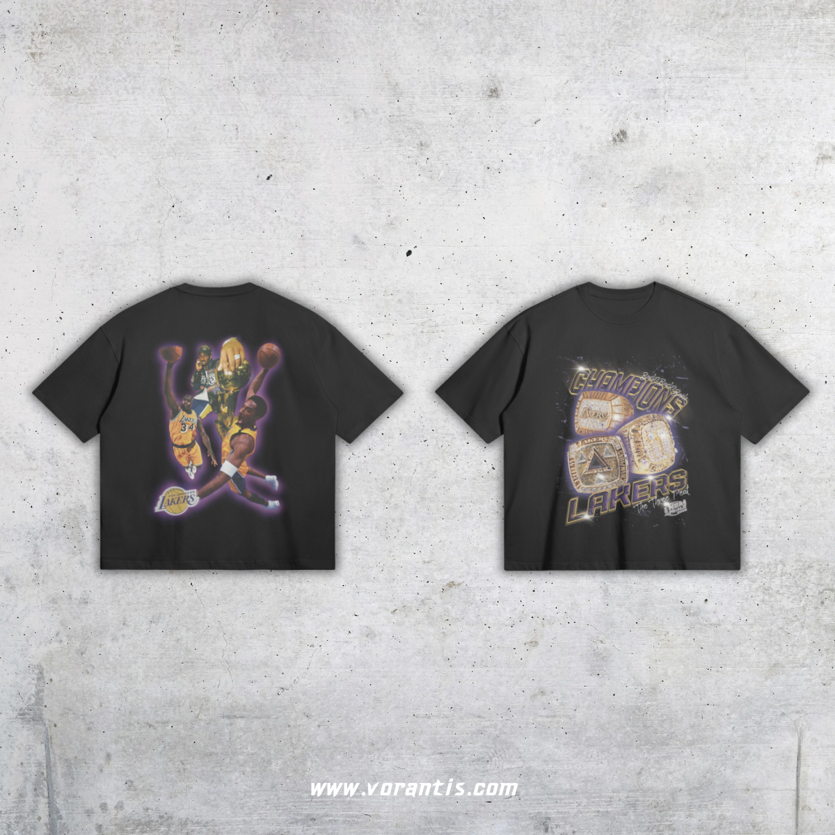 LA LAKERS Back2Back2Back Tee